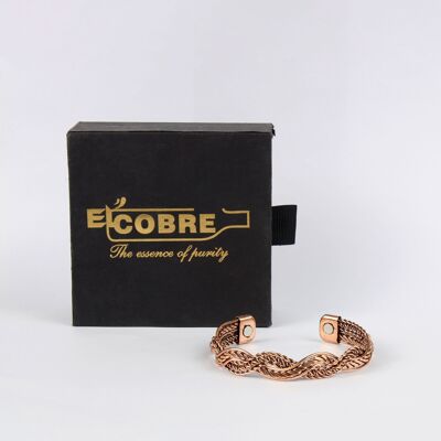 Bracelet léger en cuivre pur avec boîte cadeau (design 50)