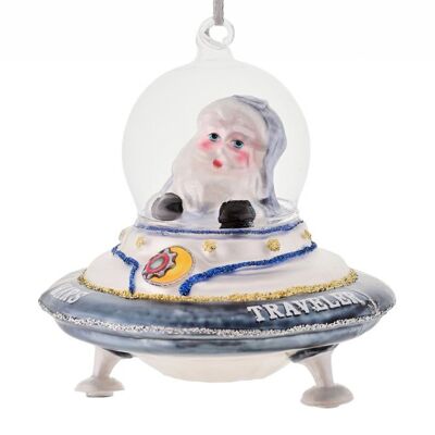 Hänger Space, Santa im UFO, blau