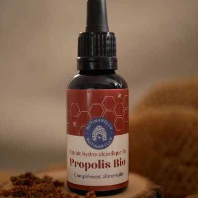 Extrait hydro-alcoolique de Propolis Bio - Compte Goutte 30ml