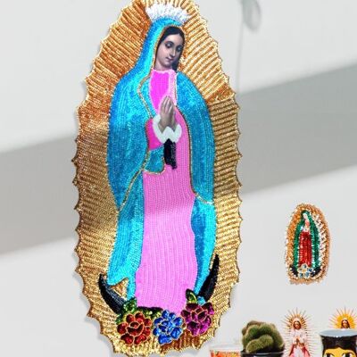 Icona glitter della Vergine di Guadalupe