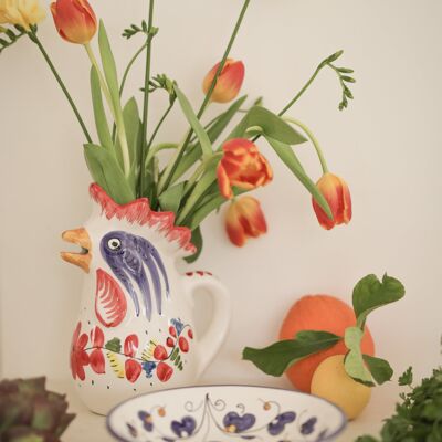 Roter Hahnkrug – handbemalt – italienische Keramik