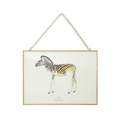 Glasbild, S(30x21cm), Zebra, weiß