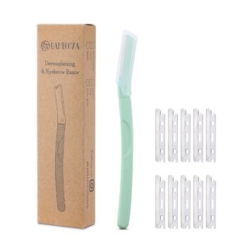 Rasoir Dermaplaning Bambooya pour sourcils et visage - Vert 1