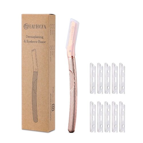 Bambooya Dermaplaning Razor for Eyebrows & Face - Rose Gold