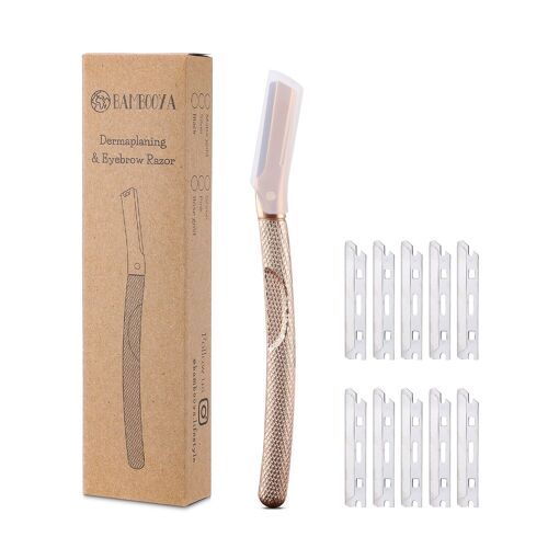 Bambooya Dermaplaning Razor for Eyebrows & Face - Matte Gold