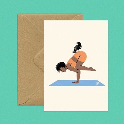“Pyramid” posture postcard | selfcare yoga meditation