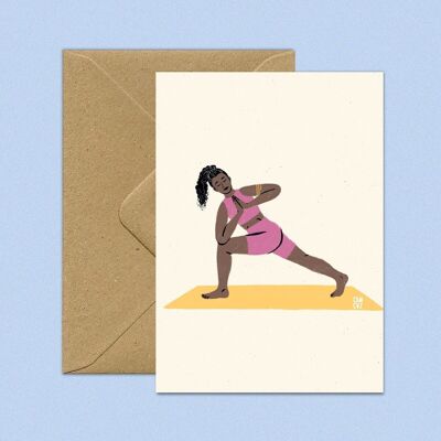Posture de la pyramide carte postale | selfcare yoga méditation yogi sportive