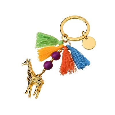 Schlüsselanhänger, Charms, Giraffe, mehrfarbig