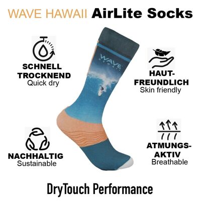 WAVE HAWAII AirLite DryTouch Socks Design 3