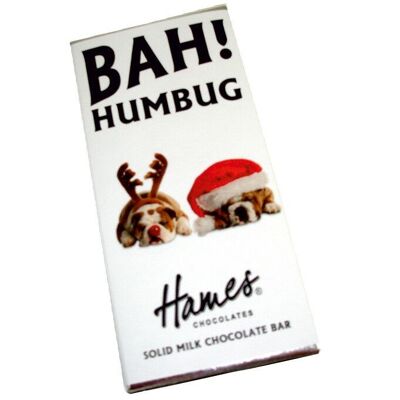Barre de chocolat au lait pour chien Bah Humbug de Noël