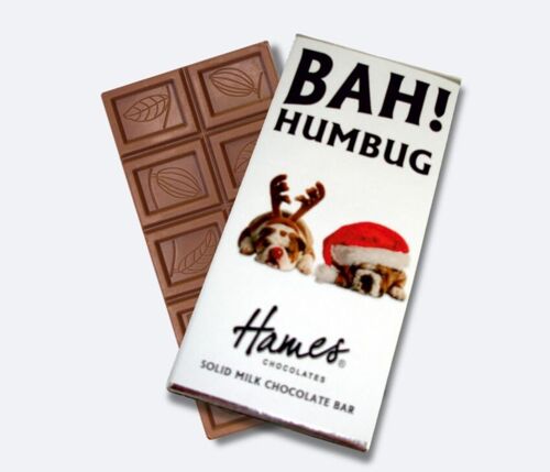 Christmas Novelty Bah Humbug Dog Milk Chocolate Bar