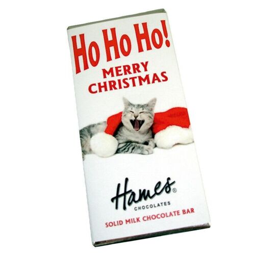 Christmas Novelty Ho Ho Ho Cat Milk Chocolate Bar