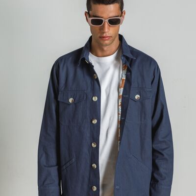 Terry Cotton Jacket in Blue