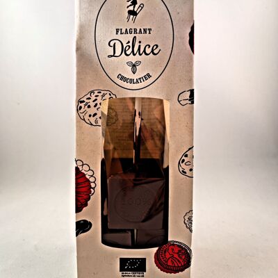 Cubitos de chocolate caliente (70% chocolate negro orgánico)