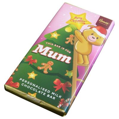 Barra de chocolate con leche para mamá navideña
