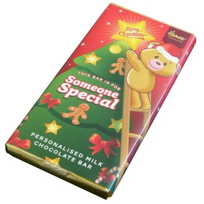 Navidad alguien barra de chocolate con leche especial