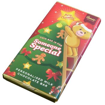 Barre de chocolat au lait spéciale Noël pour quelqu'un