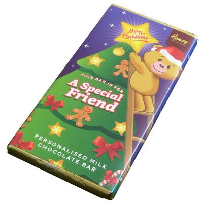 Barra de chocolate con leche para amigos especiales de Navidad