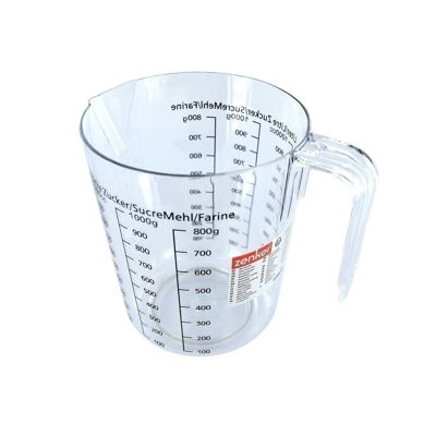 Graduated transparent plastic measuring cup 1 liter Zenker