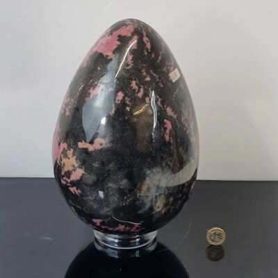 Très grand œuf en cristal de rhodonite