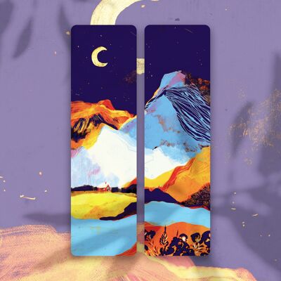 Double-sided bookmark Under the moon