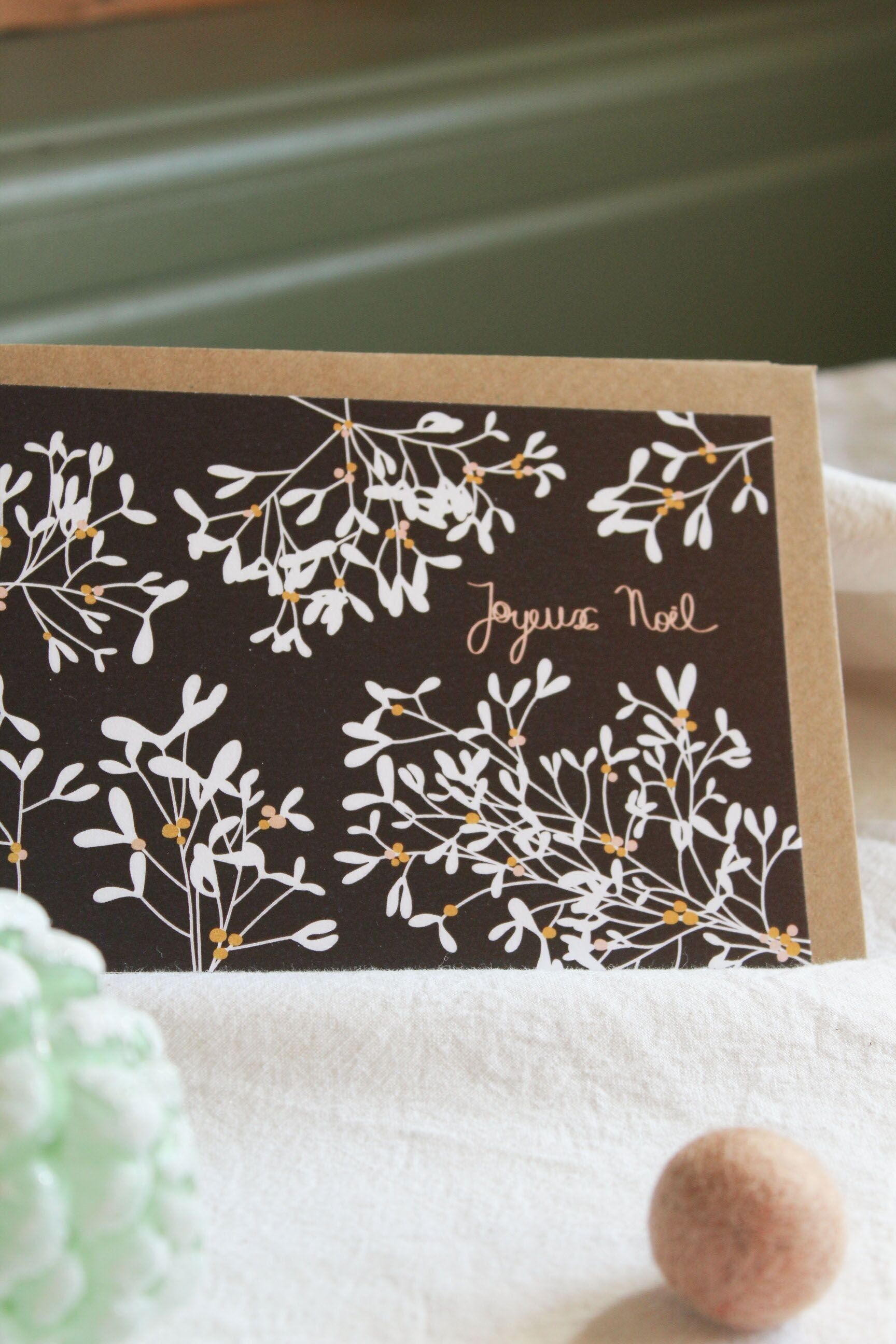 Frohe Weihnachten Mistelzweig - braun