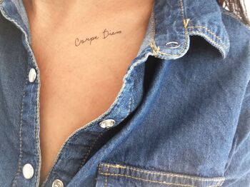 tatouage temporaire Carpe diem qui signifie profites du jour (lot de 4) 2