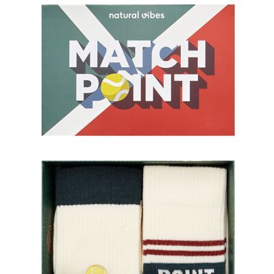 Coffret cadeau chaussettes bio - lot de 2 chaussettes de tennis Match Point & Tennis