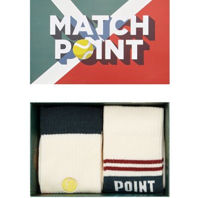 Bio-Socken Geschenkset - 2er Set Tennissocken Match Point & Tennis