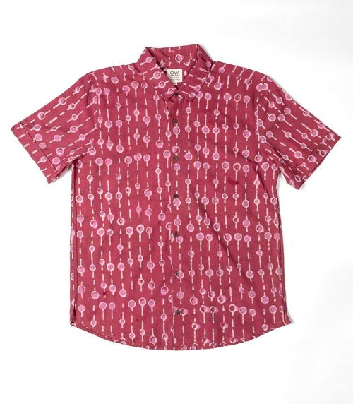 Bead Hand-Printed Short Sleeve Shirt