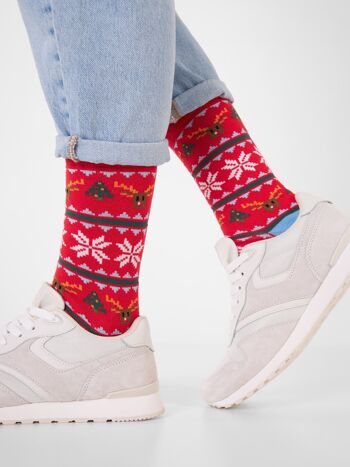 Chaussettes bio à motif de Noël coloré - Chaussettes à motifs de Noël, Pull de Noël 2