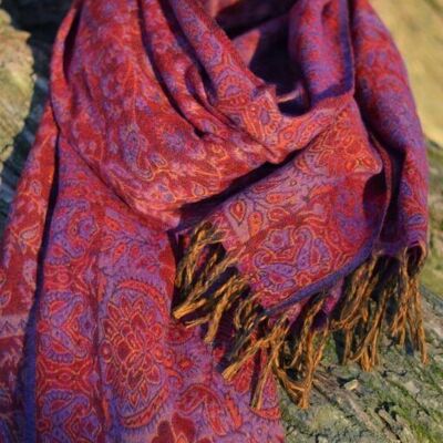 Paisley scarf “Bohemian” -red-