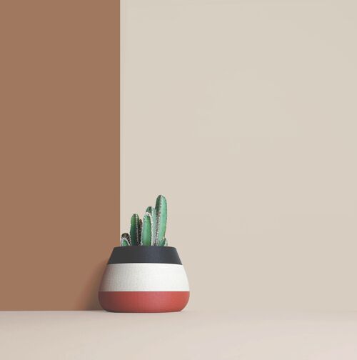 Grand cache-pot imprimé 3D en fibres bois recyclé pour cactus , idée de décoration maison/ bureau, Scandinave Design, cadeau pour la Maison
