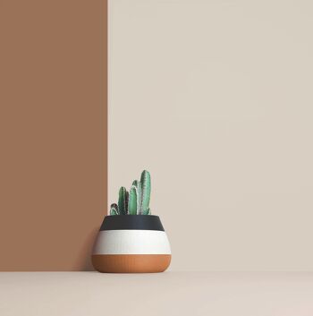 Grand cache-pot imprimé 3D en fibres bois recyclé pour cactus , idée de décoration maison/ bureau, Scandinave Design, cadeau pour la Maison 2