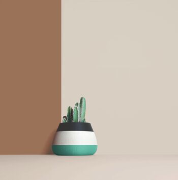 Grand cache-pot imprimé 3D en fibres bois recyclé pour cactus , idée de décoration maison/ bureau, Scandinave Design, cadeau pour la Maison 3