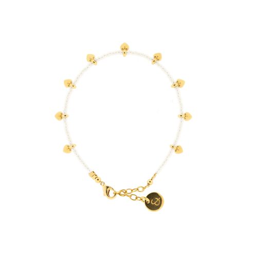 bracelets - hearts / pearl coloured beads