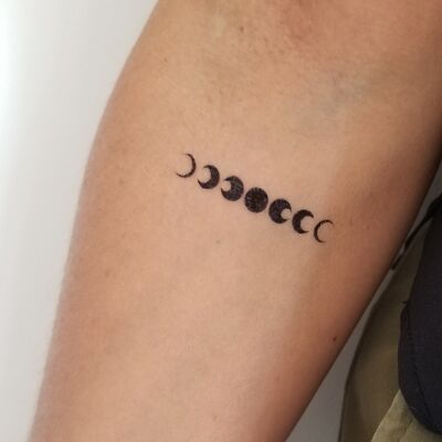 temporary moon phase tattoo (set of 3)