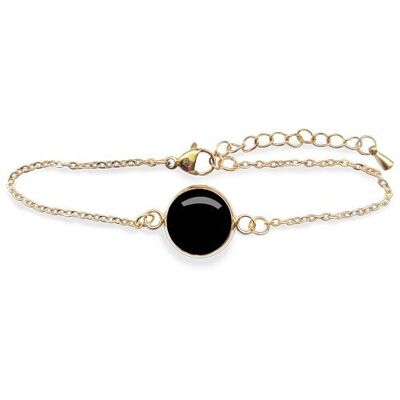 Bracelet Gourmette acier chirurgical inoxydable Or - Flash Noir