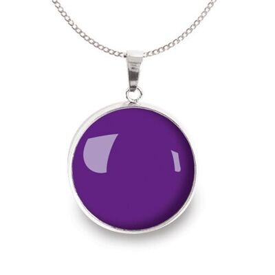 Silver surgical stainless steel chain necklace - Flash Violet