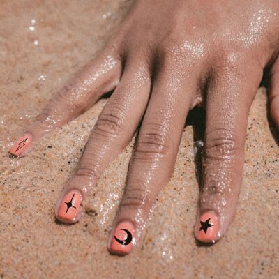 moons, stars and diamonds nail stickers