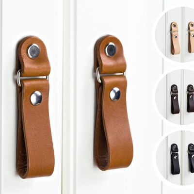 Leather PULLS 8G20, leather HANDLES premium natural leather