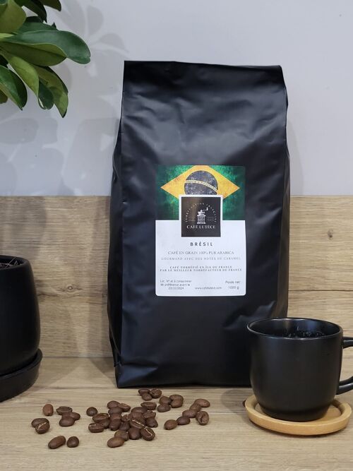 Café Grains Brésil 1kg - Equilibré et Gourmand - 100% Arabica
