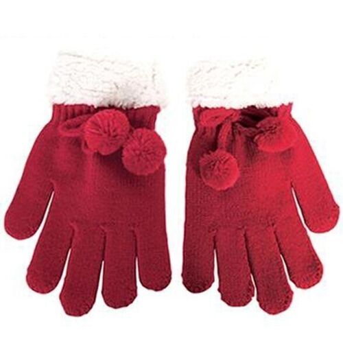 Gants femme pompons