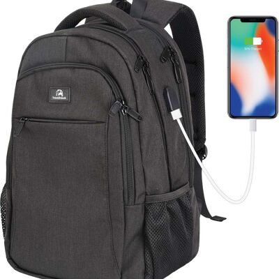 Travelhawk Rucksack – 28 l – 15,6 Zoll – Laptop-Rucksack – Herren & Damen – wasserabweisend – mit USB-Ladeanschluss