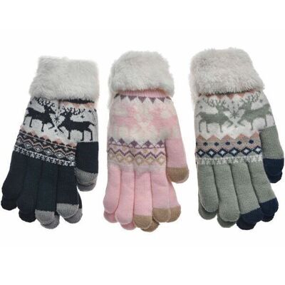 Fur-lined gloves for children