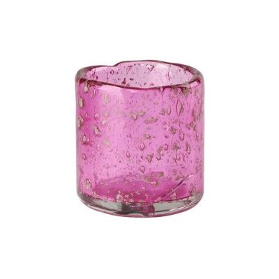 Melange, Windlicht, H6cm, Bubbles, pink, gs