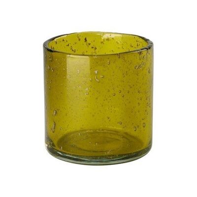 Melange, Windlicht, H9,5 cm, Bubbles, grün, gs