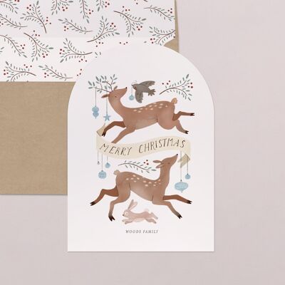 Greeting Card with Arch - Forest family
