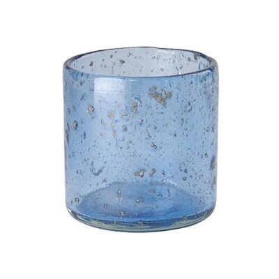 Melange, Windlicht, H9,5 cm, Bubbles, blau, gs