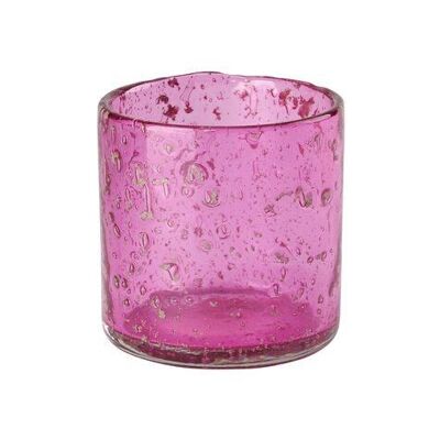Melange, Windlicht, H9,5 cm, Bubbles, pink, gs